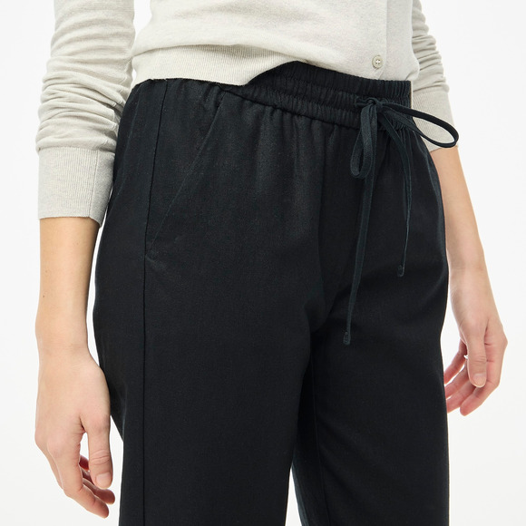 J.Crew Factory Petite linen-cotton blend drawstring pant P12 - Picture 2 of 4